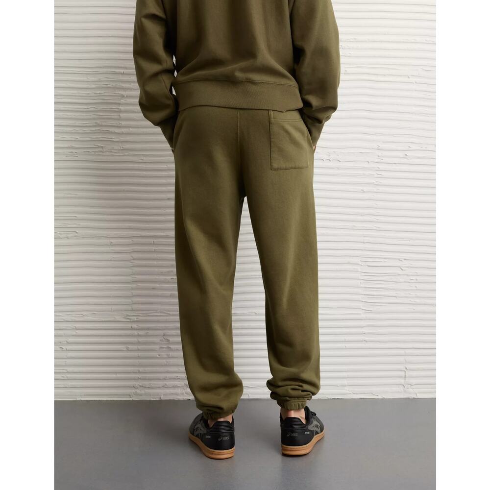 American Eagle Joggers Men's S Laidback Luxe Heavyweight Sweatpants Olive Green - Picture 3 of 13